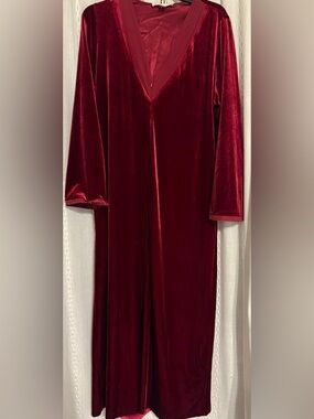 Oscar de la Renta Pink Label velvet red robe. Sz. XL